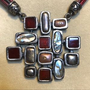 Chico’s Multi-Strand Gemstone Pendant Necklace